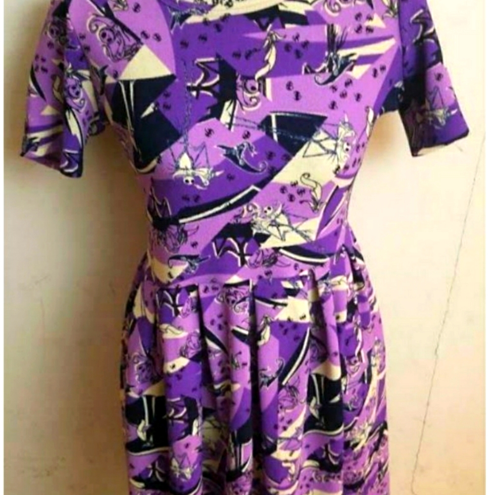 Lularoe purple jack skellington nightmare before Christmas amelia dress